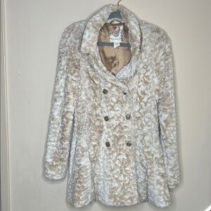 Free People Cream and Tan Teddy Jacket